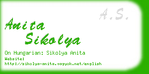 anita sikolya business card